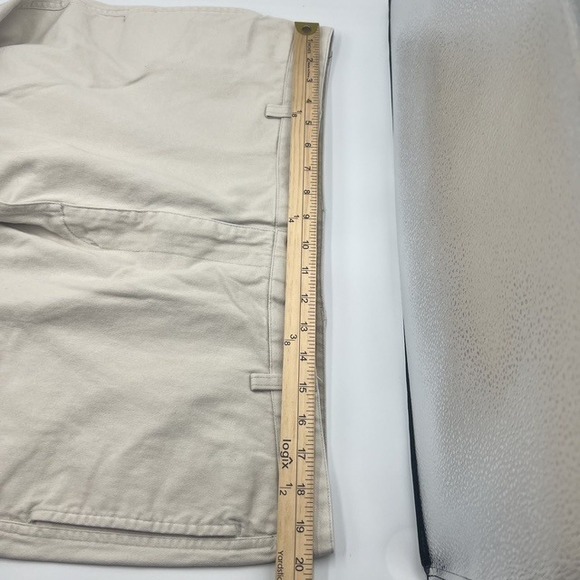 Chaps Men's Beige Casual Cotton Chino Flat Front Shorts Size 40 with 8.5" Inseam - Picture 5 of 7